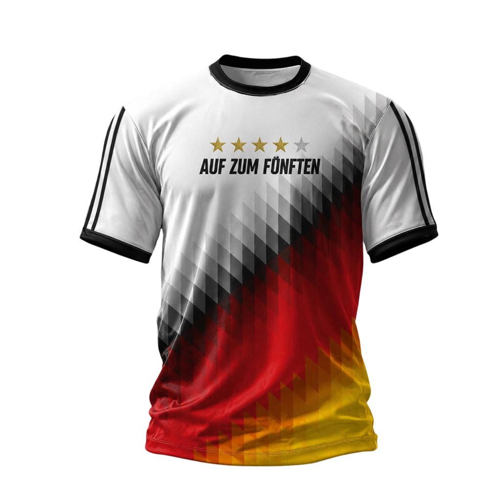 Men's Casual Short Sleeve T-Shirt Crew Neck German Flag Print Soccer Graphic Lightweight Summer Top