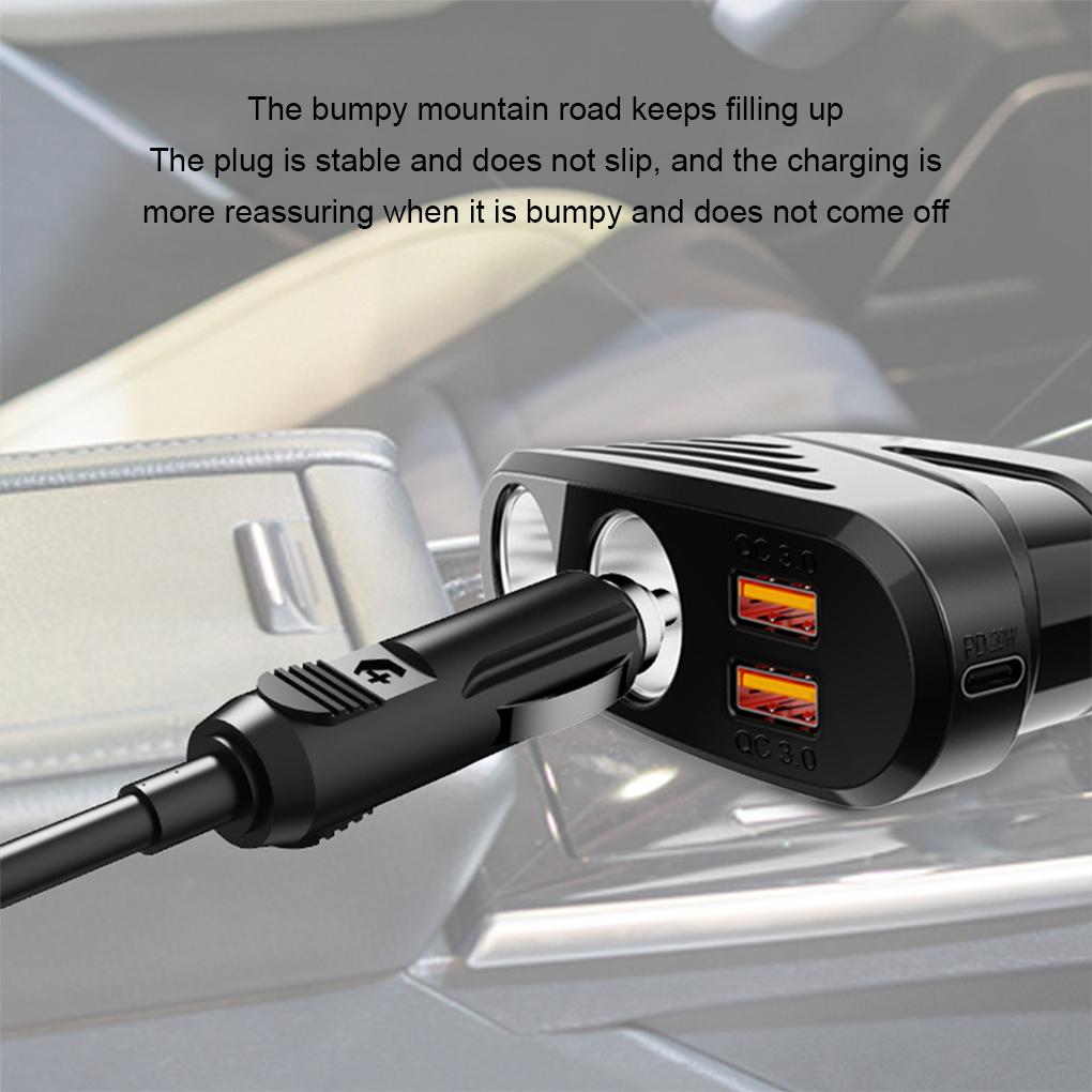 Plastic Convenient And Durable Cigarette Lighter Splitter For Car Charging Easy-to-install
