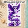 Birds Theme Soft Beach Towel Personalized Custom Name Text Towel Portable for Beach Pool Travel