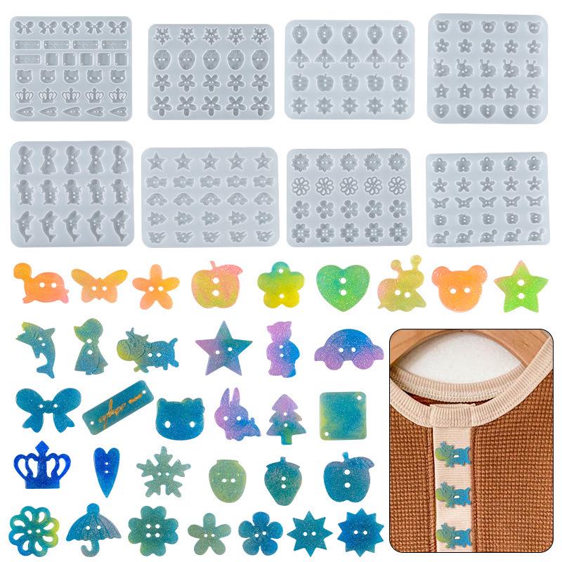 Poppy Silicone Molds for DIY Resin Crafts - Flowers, Fruits, Animals, Crown, Bow Knot, Buttons