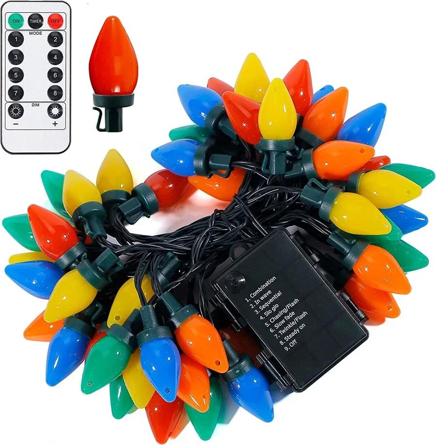 

6.5M 30 LED Клубничные Рождественские Огни Уличная Гирлянда Клубничная Рождественская Гирлянда для Свадебной Вечеринки Украшения Дерева 5M 20LEDS