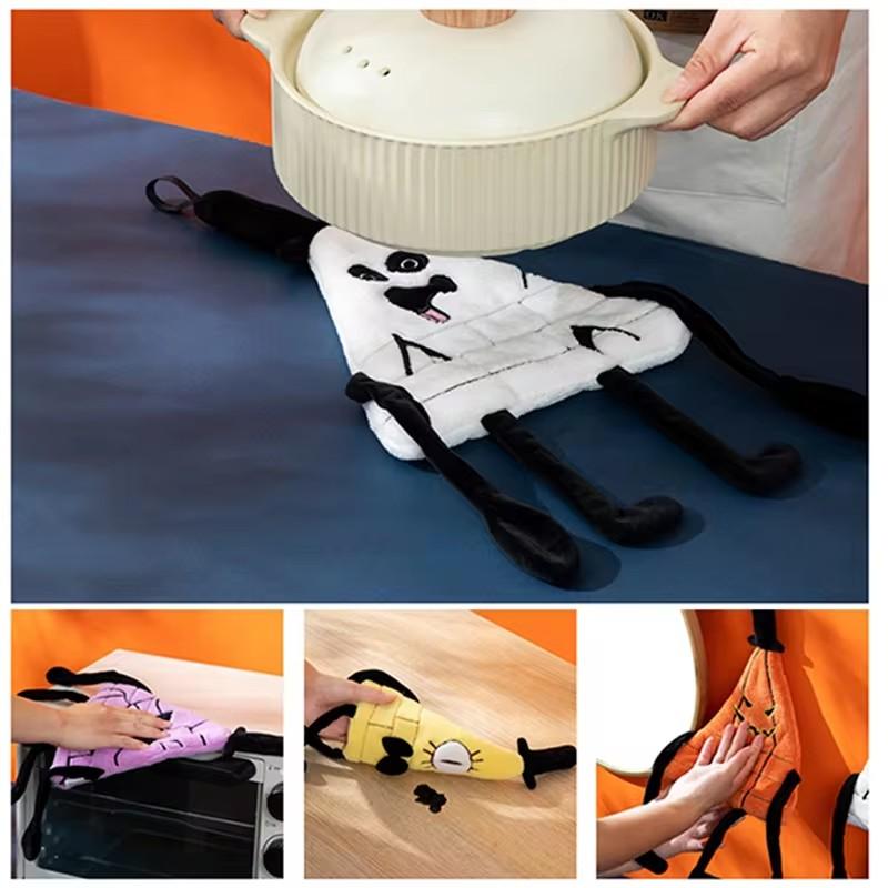 Halloween Theme Hand Towel Super Absorbent Kitchen Towel Cartoon Pumpkin Vampire Hand Towels Kitchen Bathroom Rag Dishcloth