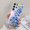 Electroplated Laser Flowers Phone Case for Samsung A16 with Pearl Bracelet