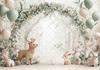 Photography Background Jungle Wildlife Fox Bear Balloon Decoration Kids Birthday Party Cake Smash Photo Background Banner