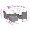 Set Divano da Giardino 6 Pezzi con Cuscini Polyrattan Nero