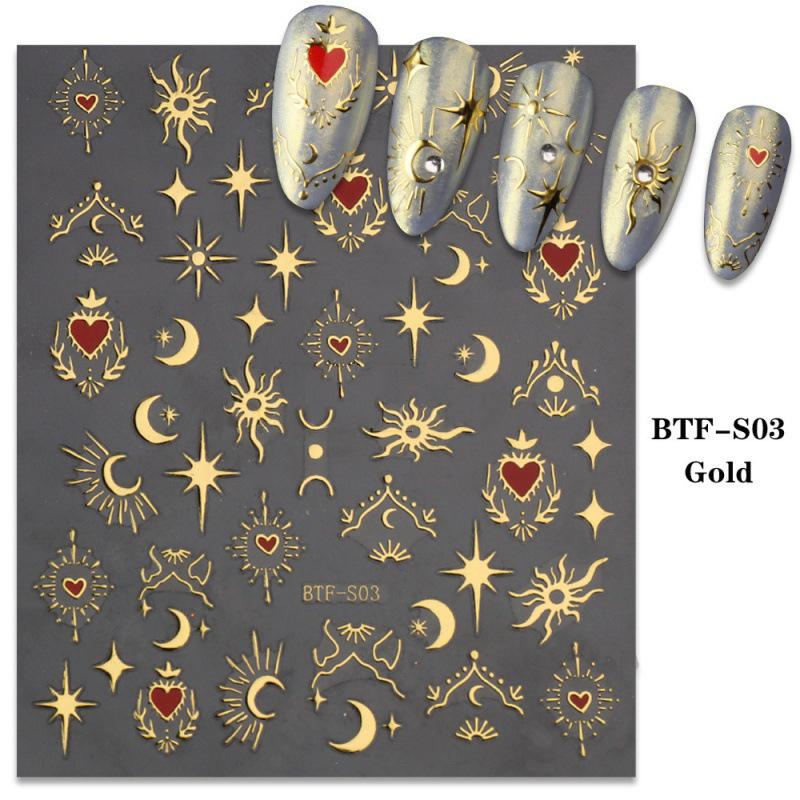 3D Heart Stickers For Nails Valentines Day Decorations Butterfly Manicure Decals