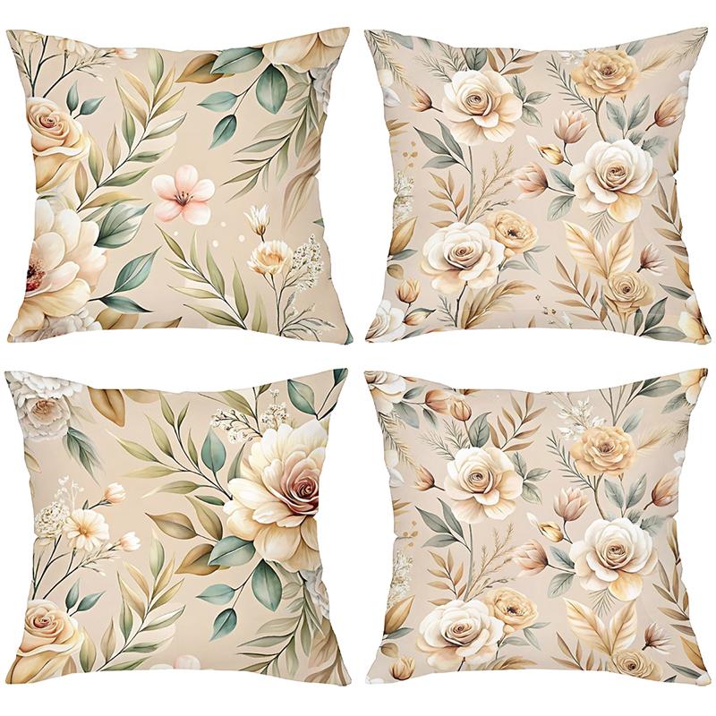 Floral Patterned Cushion Covers for Sofa Decor Polyester pillowcase, sofa decorative cushion cov Headboard Pillow