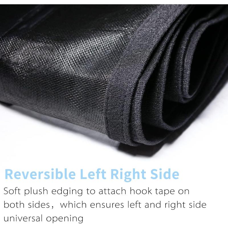 Zanzariera Magnetica Reversibile Apribile a Sinistra o a Destra, Tenda a Rete Stretta Resistente in Fibra di Vetro, Mani Libere, per Patio, Camera da Letto, Adatta a Porte, Nera