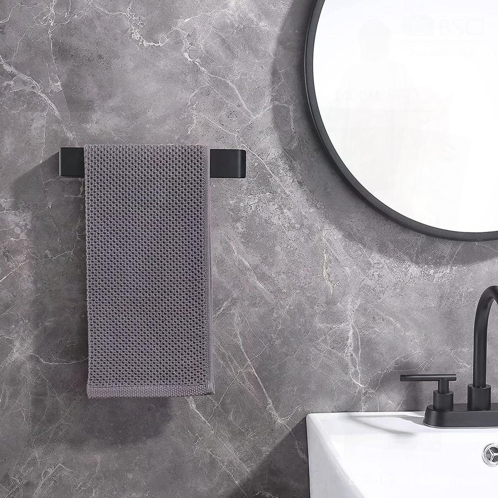 Punch-Free Single-Pole White Towel Rack Bathroom Pendant Toilet Towel Holder Silver Black Gold Dual-Use Models Available