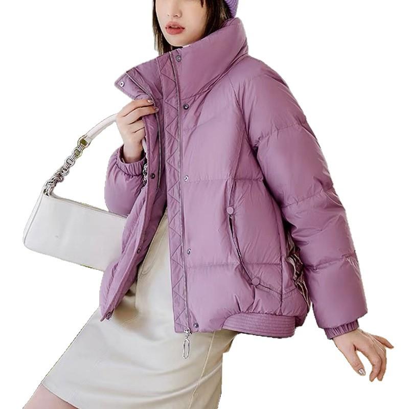 Pinghu down jacket women's winter new short thickened duck down jacket elegant wind