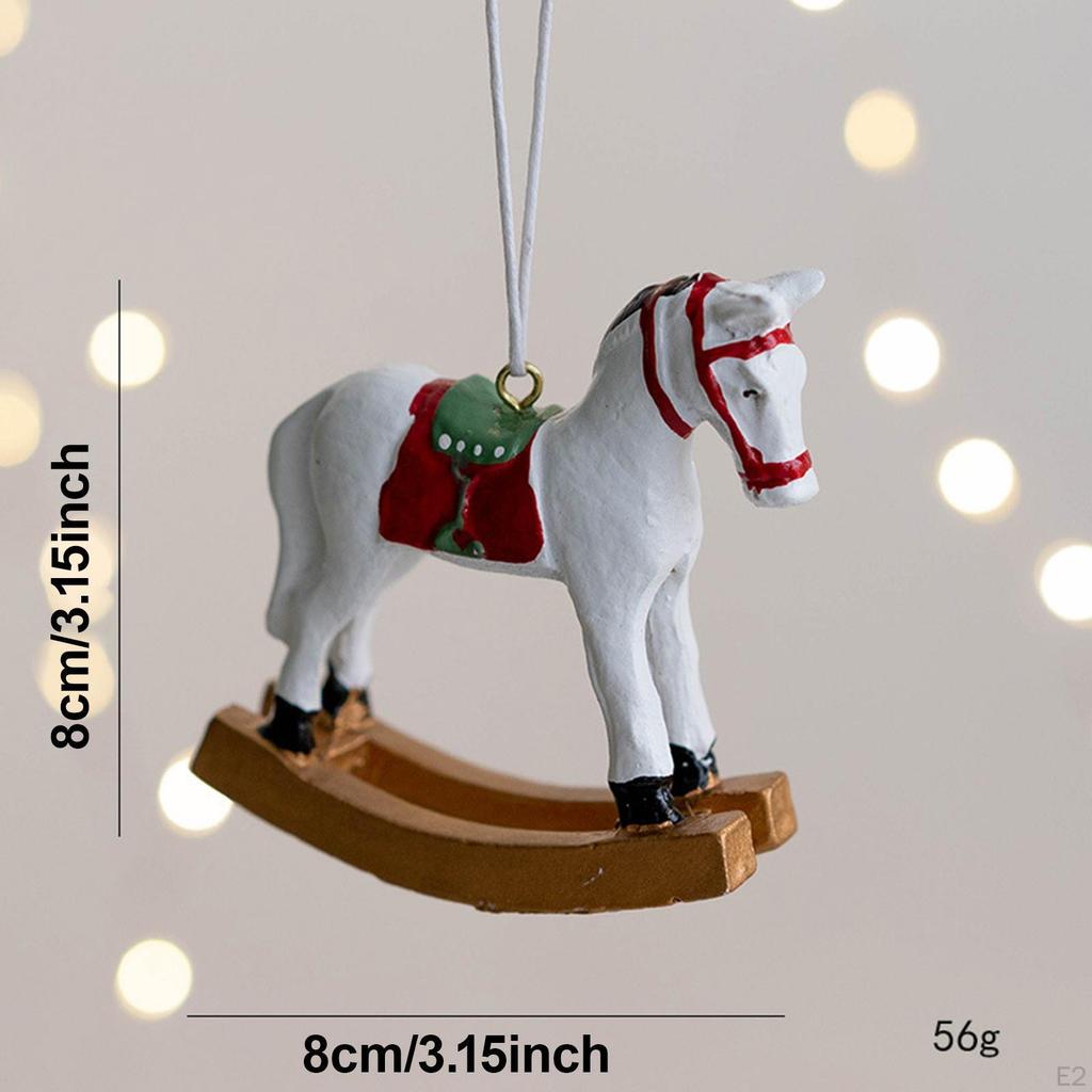 Christmas Horse Figurine Home Accent Decoration for Table Shelf Entrance