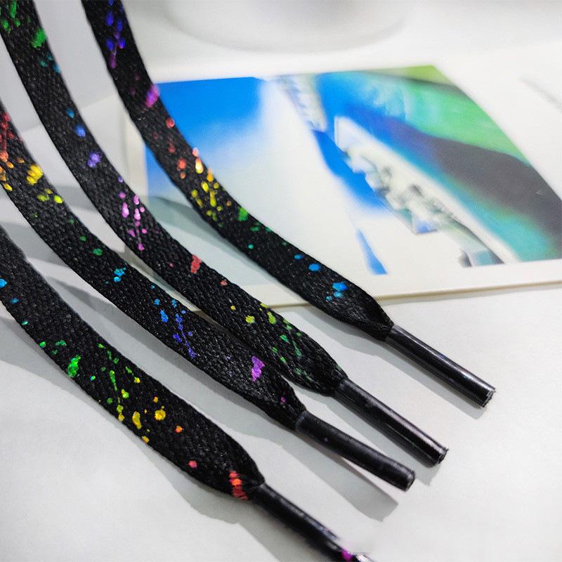 Sevencolor Laser Feng Splatter Lin Ink Shoelaces With Hot Silver Paisley For Af1 Customization