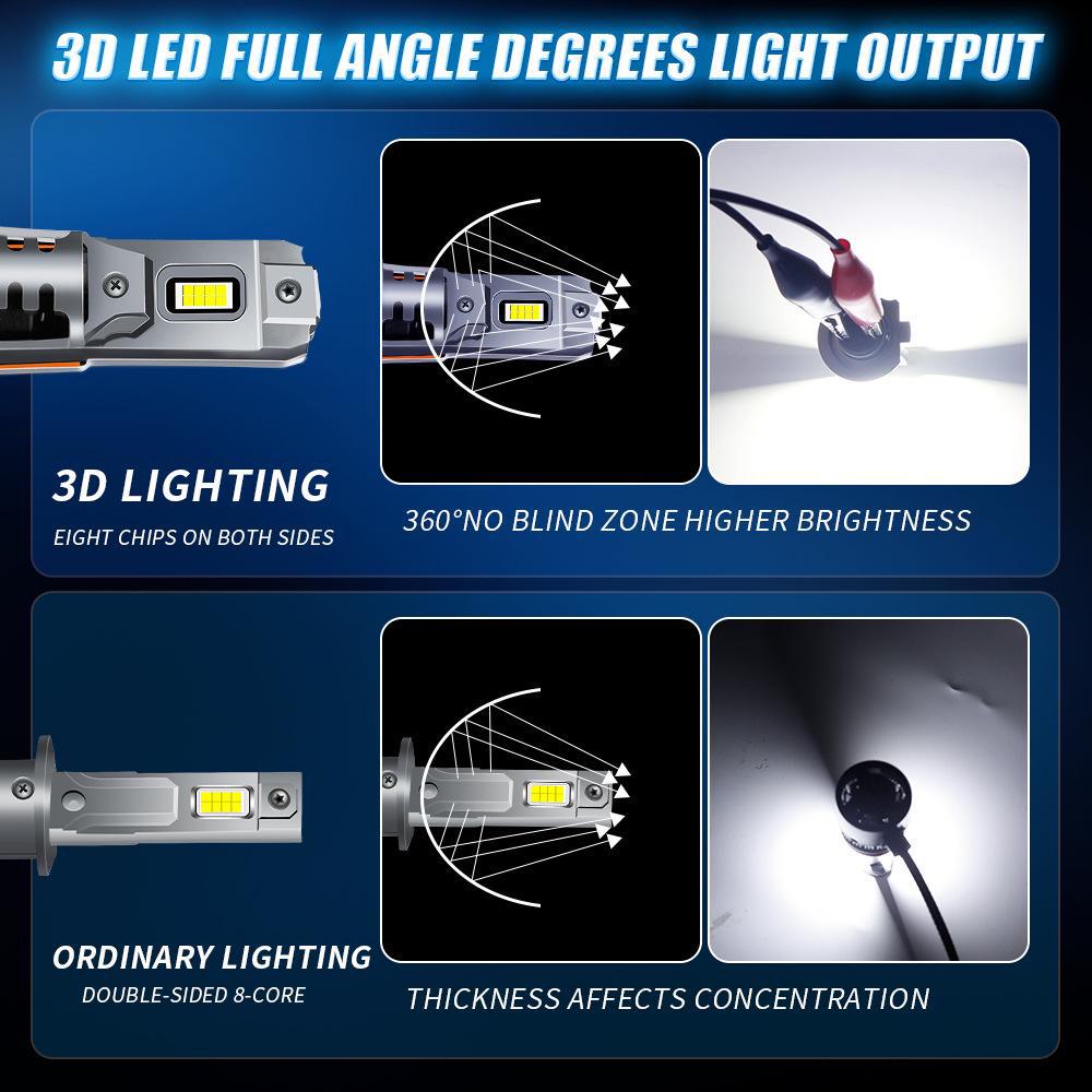 1:1 Verlustfreie Installation H4/H7 Doppelseitig 8 LED Auto Scheinwerfer Plug-In