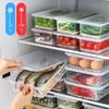 New Transparent Food Storage Box with Lid Sealed Refrigerator Organizer Drain Tray Frozen Storage Box Refrigerator