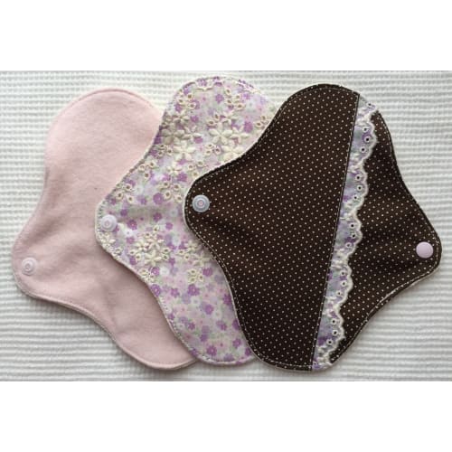 Sweet Cotton Cloth Sanitary Pads, Organic Knit Liners (Leela Set) 3-Pack