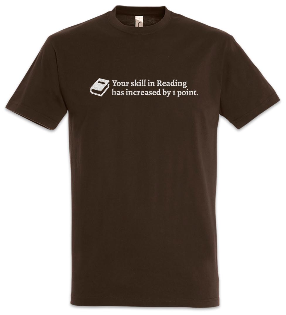 Reading Skill T-Shirt RPG MMORPG Role Play Books Love addicted Teacher Student XL
