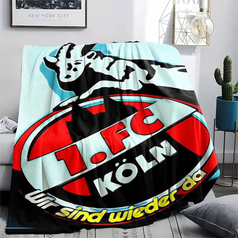 1 szt. Koc Flanelowy z Nadrukiem FC KÖLN, Wysokiej Jakości, Komfortowy na Wszystkie Pory Roku, Wystrój Domu, Ciepło i Komfort, Idealny na Prezenty Świąteczne51