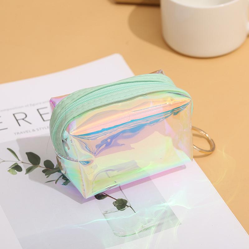 Pvc Transparent Laser Coin Purse Student Can Be Stored Waterproof Mini Coin Keychain Bag