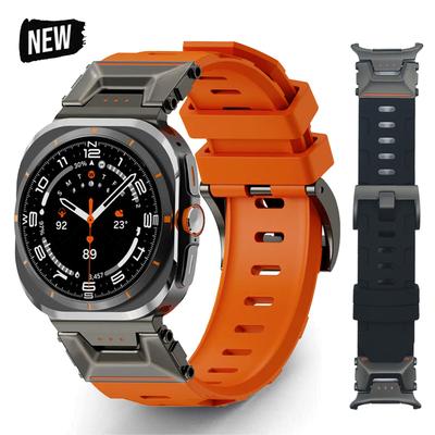 Silicone Sport Band for Samsung Galaxy Watch Ultra 47mm 2025 Stainless Steel Metal Bracelet for SAMSUNG GALAXY ULTRA 47MM Correa
