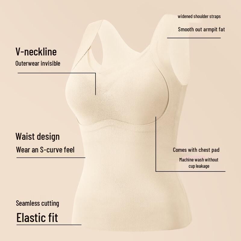 Urban Beauty Women's Wool Silk Thermal Vest with Chest Pads