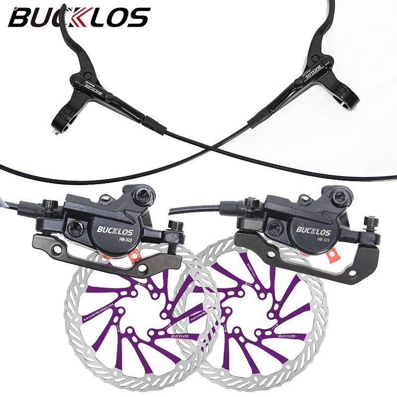 BUCKLOS Bike Hydraulic Brakes Set 160mm Bicycle Disc Brake Set Aluminum Alloy Road Mountain Bike Hydraulic Disc Brake Kit