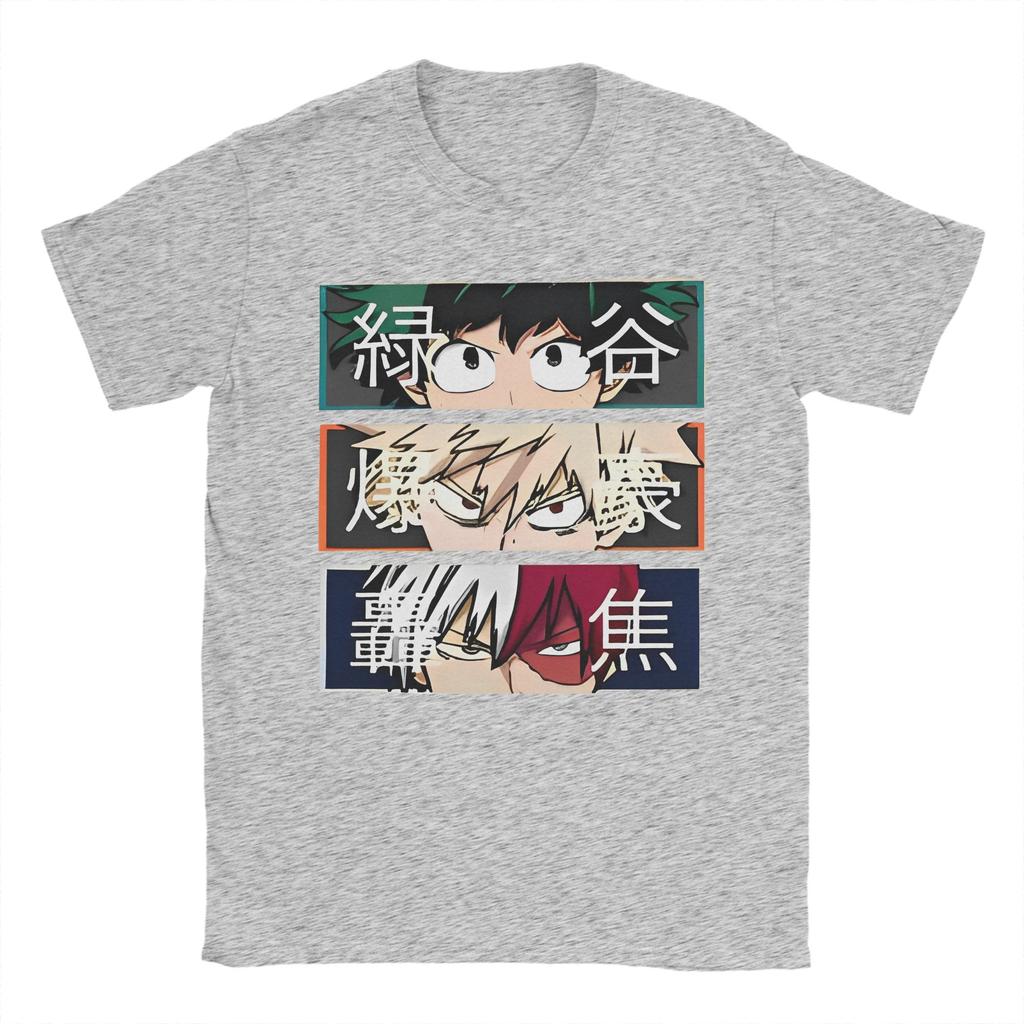 Cartoon My Hero Academia T-Shirt Deku Bakugou Katsuki Todoroki Shoto Reine Baumwolle Oberteile Rundhals T-Shirts 4XL 5XL 6XL T-Shirts