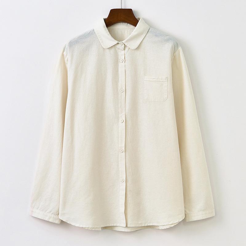 Women's 1116 Autumn New White Shirt Women's Loose Casual Versatile Women's Shirt Literary Women's Top Wholesale