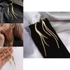 Long Alloy Earrings With Chain Tassel Design For Modern Unisex Fashion And Party Accessory
