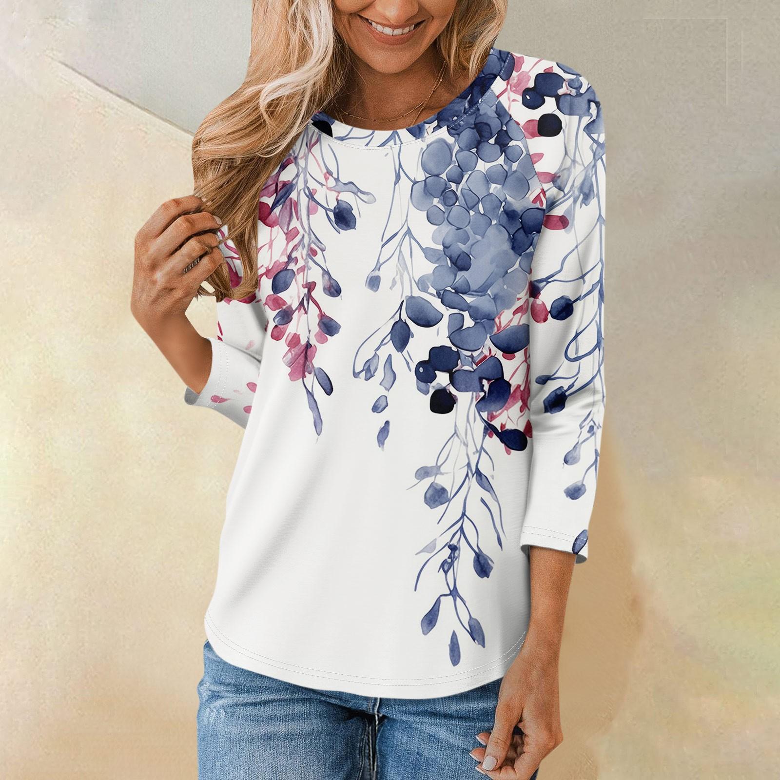 

Жіноча модна повсякденна сорочка з круглим вирізом і рукавом реглан, вільна футболка з принтом, жіночий топ XL білий