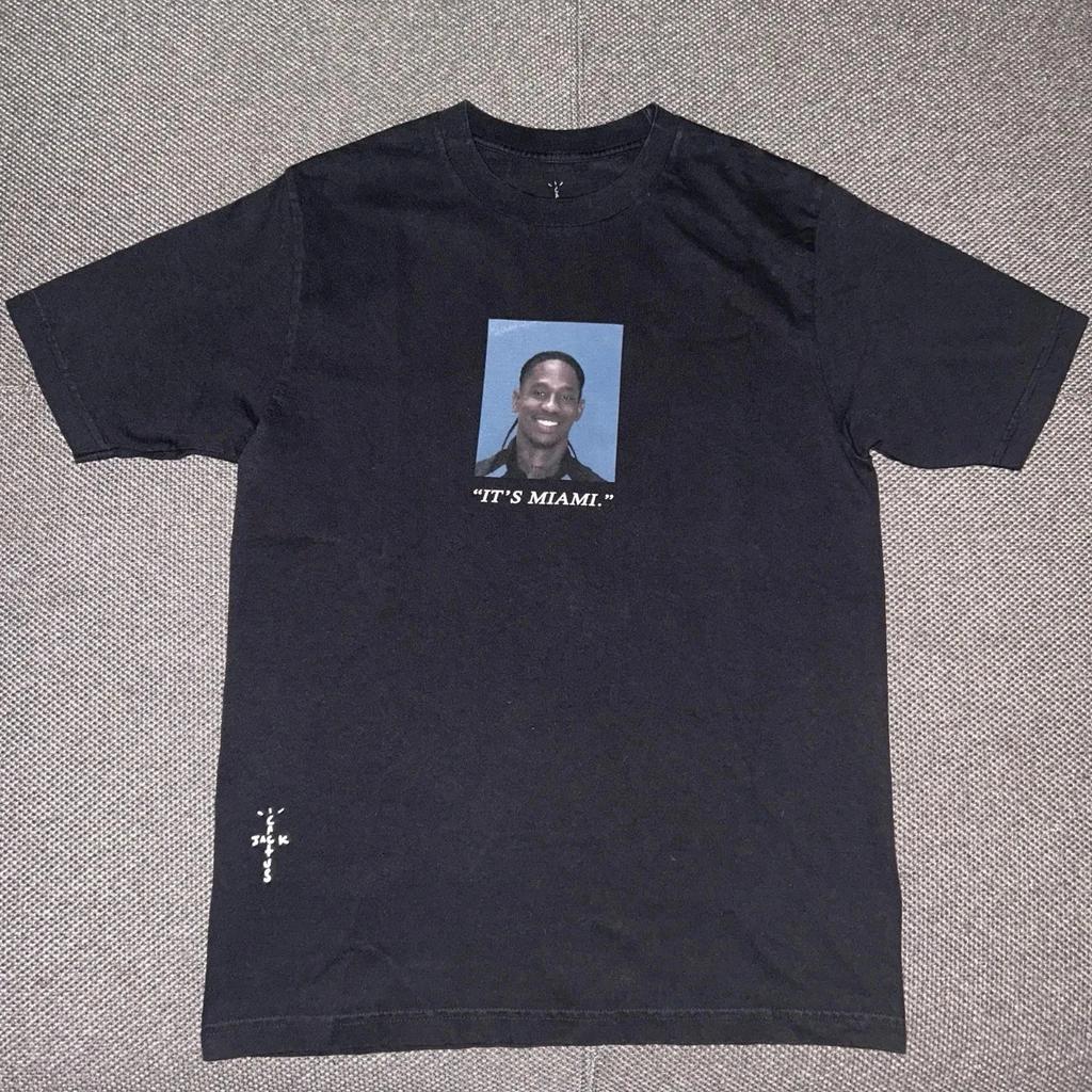 Cactus Jack Travis Scott Miami Mugshot Maglietta 1pz Nero M Rara Spedizione Gratuita