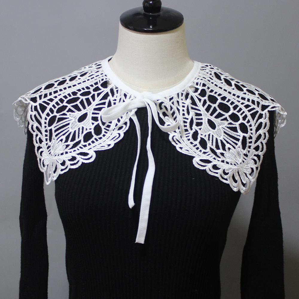 Stage Photo Girl Literary Style Fake Collar Necklace Small Ralph Collar Wooden Ear Clown Collar