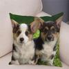 45X45 Cm Living Room Sofa Puppy Pattern Home Decoration Corgi Cushion Cover Gram Welsh Polyester Fiber Cushion Cover