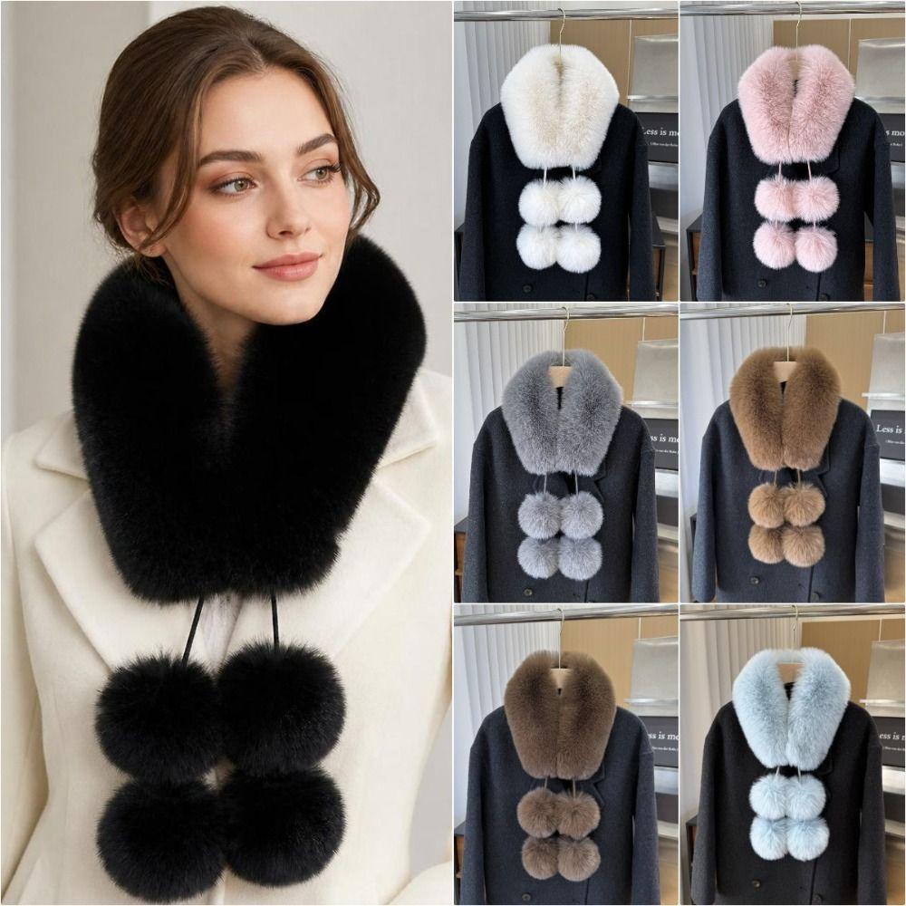 Magnetic Buckle Imitation Fur Scarf Faux Rabbit Fur Neck Warmer Collar Autumn Winter