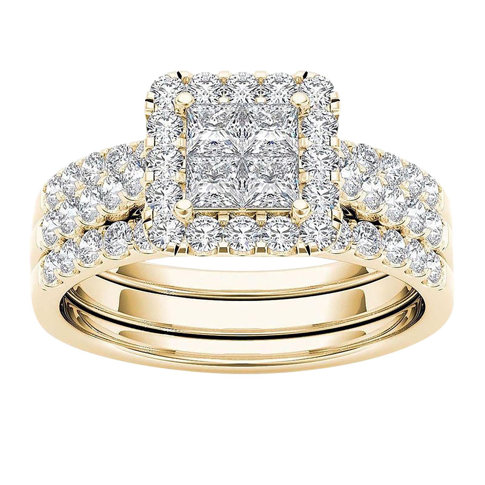 Gold Plated Zircon Inlaid Ring 10 золотой