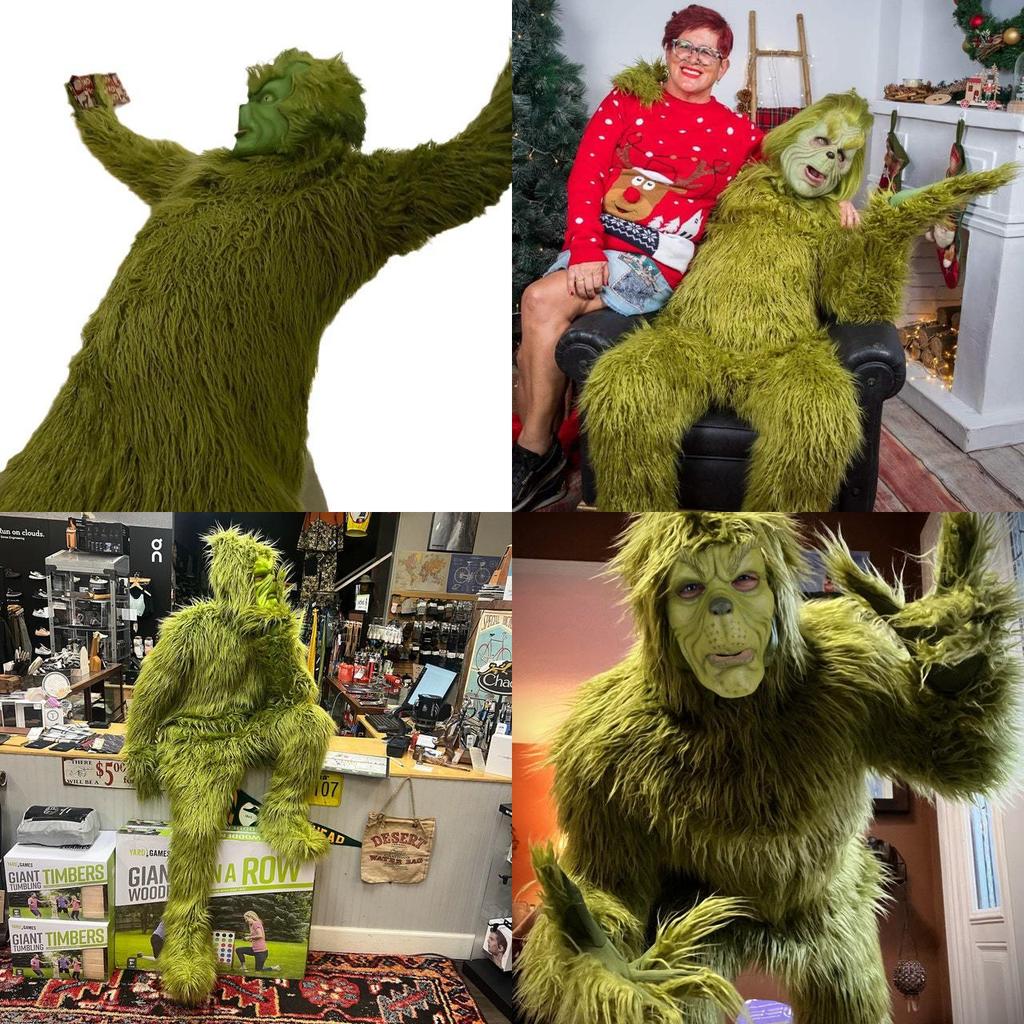 The Grinch Green Haired Monster Jumpsuit High-quality Cosplay Costume For All Ages