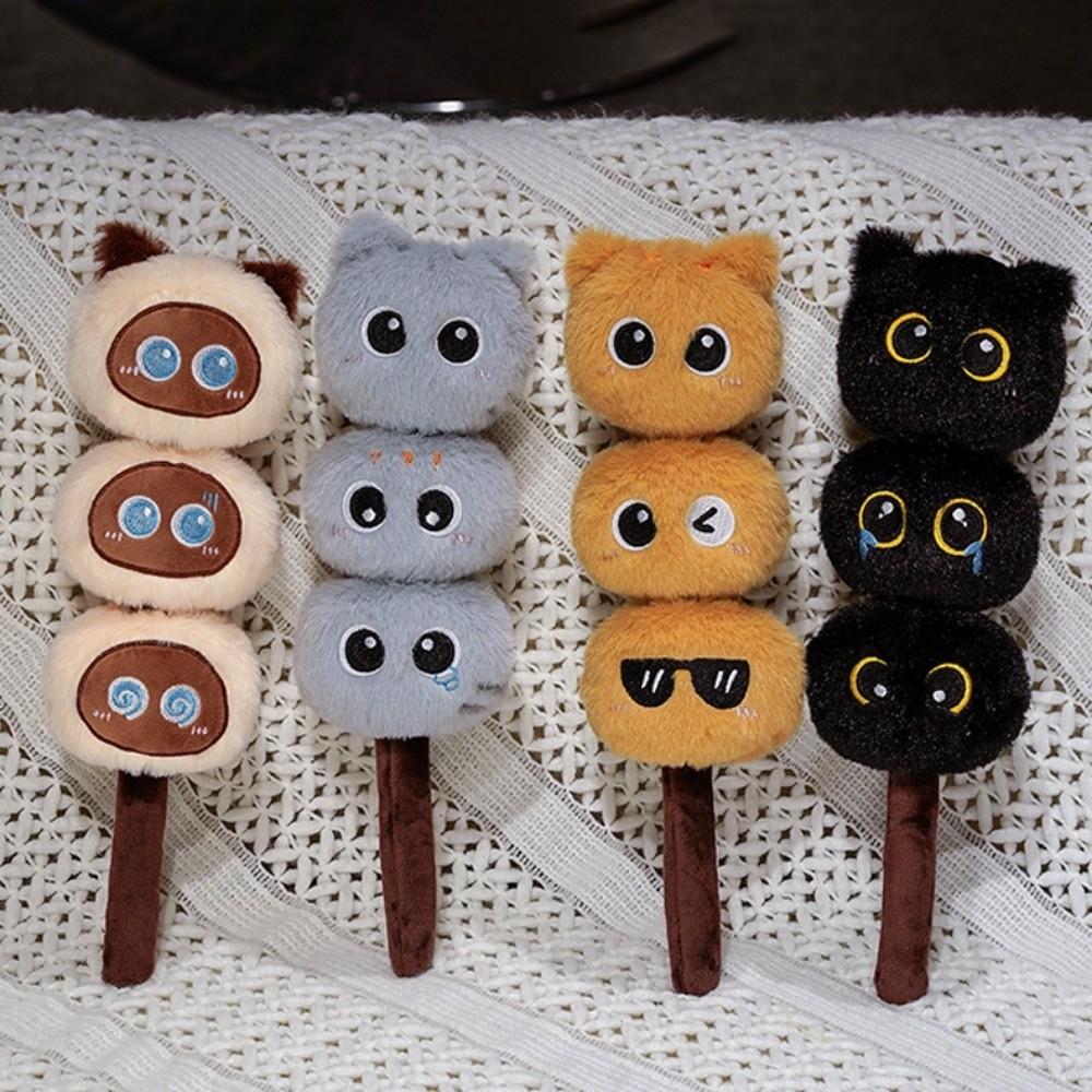 Tanghulu Cat Head Lush Toy Small Ball Creative Cat Stuffed Toy Cartoon Cat Doll  Children Gift