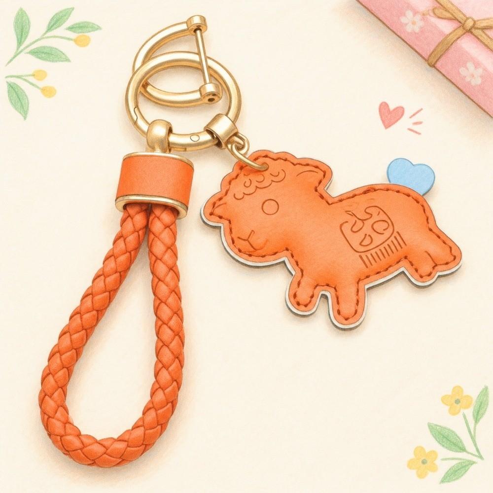 Wrist Strap Goat Pendant Braided Rope Lamb Bag Charm Rich and Lucky Goat Car Keychain Men