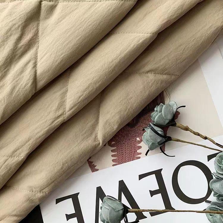 Petite Quilted Stand-up Collar Winter Jacket - Lightweight Short Diamond Design with Thick White Duck Down and Spandex