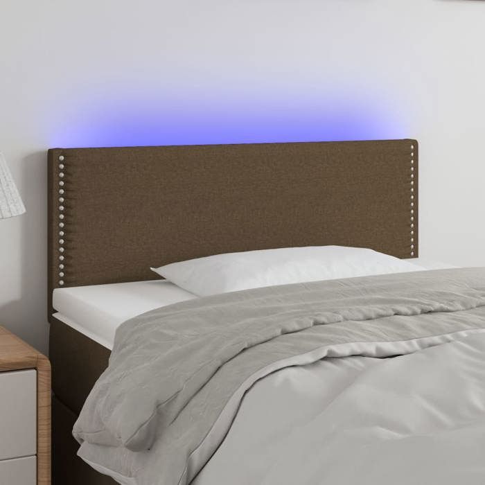 VidaXL Tête de Lit à LED Meuble de Chambre à Coucher Accessoire de Lit Simple Tête de Cadre de Lit Intérieur Marron Foncé 3121465