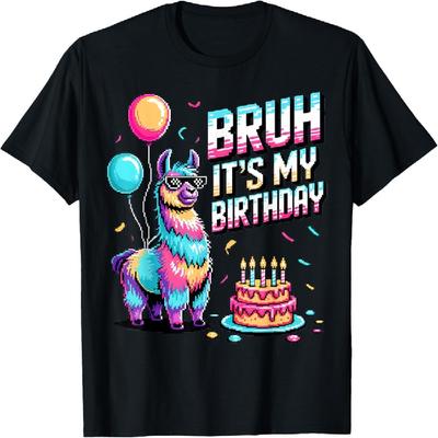 Bruh Its My Birthday Llama Party Family Bday T-Shirt