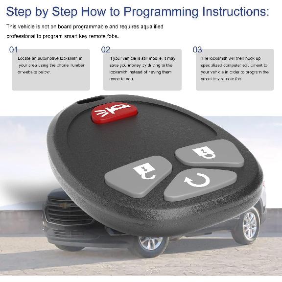 Car Key Fob Keyless Entry Remote fits Chevy Suburban Tahoe Traverse/GMC Acadia Yukon/Enclave/Saturn Outlook OUC60270, OUC60221, Set of 2