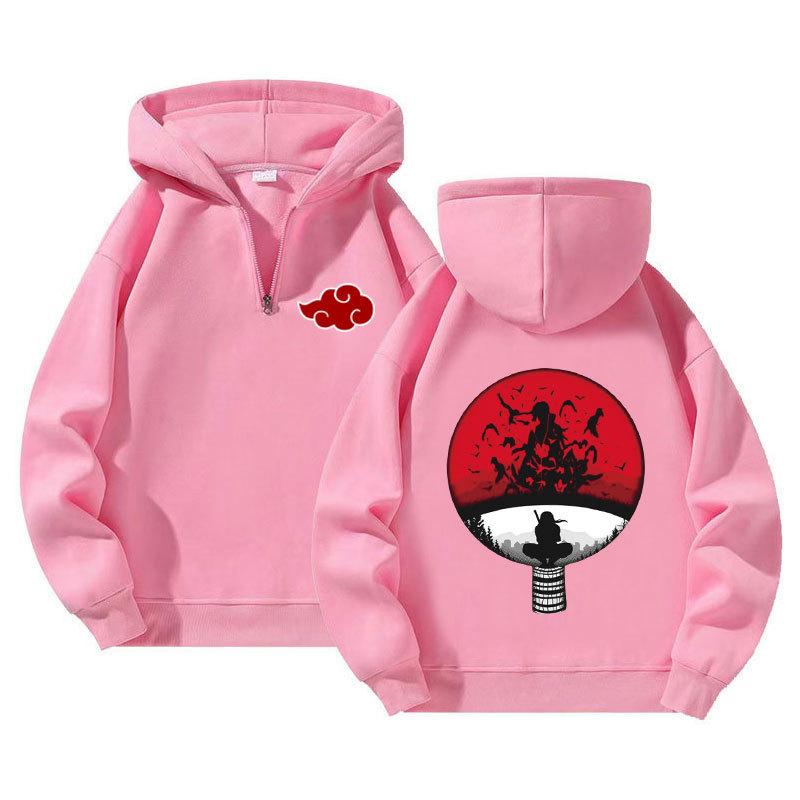 Naruto Anime Pulovr Mikina se čtvrtinovým zipem a kapucí Sportovní Outdoorová Mikina Ležérní Dlouhý Rukáv Pánské Oblečení Mikina Streetwear
