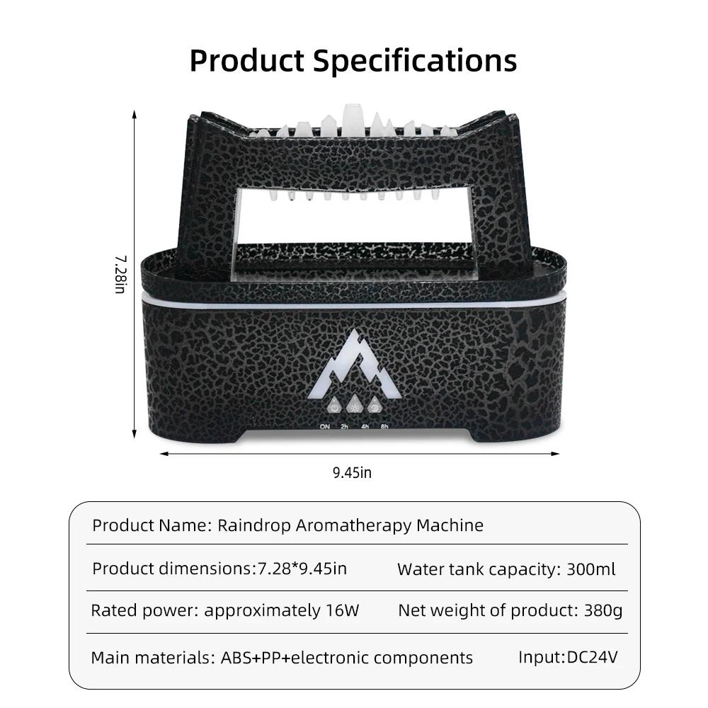 Ultra Quiet Aromatherapy Diffuser with 2 Light Colors, Timer, Raindrop Design for Relaxation, Yoga, Meditation | Perfect Gift