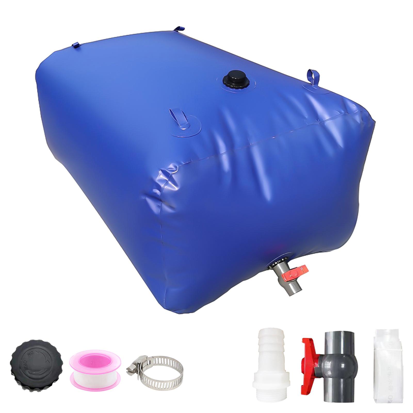 Large Capacity Water Storage Bladder 400L Foldable Portable Water Tank Camping Garden Drought  Emergency Soft Water Bag синий