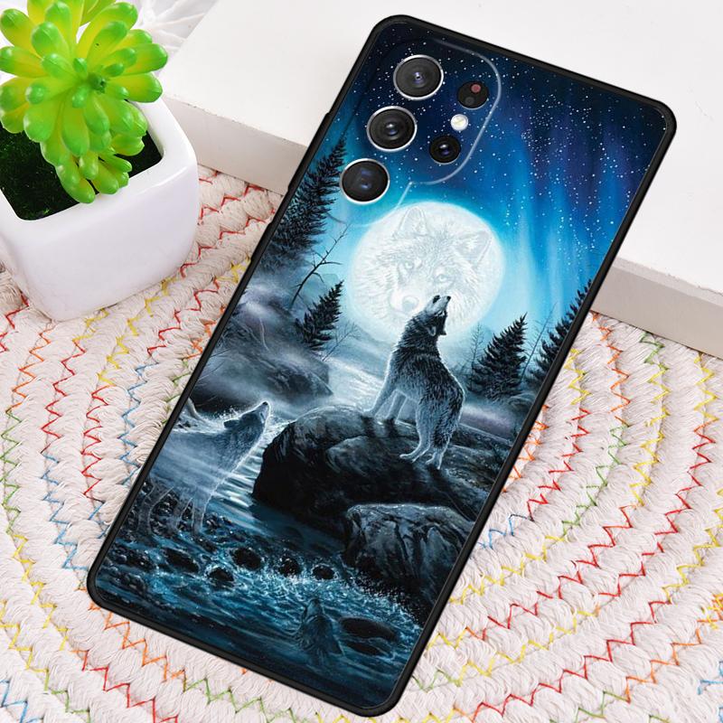 Animal The Wolf Howl soft Phone Case for Samsung Galaxy note 10 pro S26 Ultra S23 S24 FE S25 S21 S22 PLUS shockproof Cove