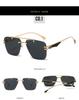 Frameless Gradient Sunglasses: European & American Style with Metal Texture