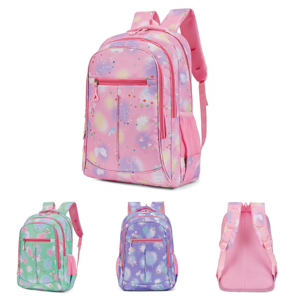 Casual Kids Backpack With Striped Pattern And Polyester Lining For Daily Use