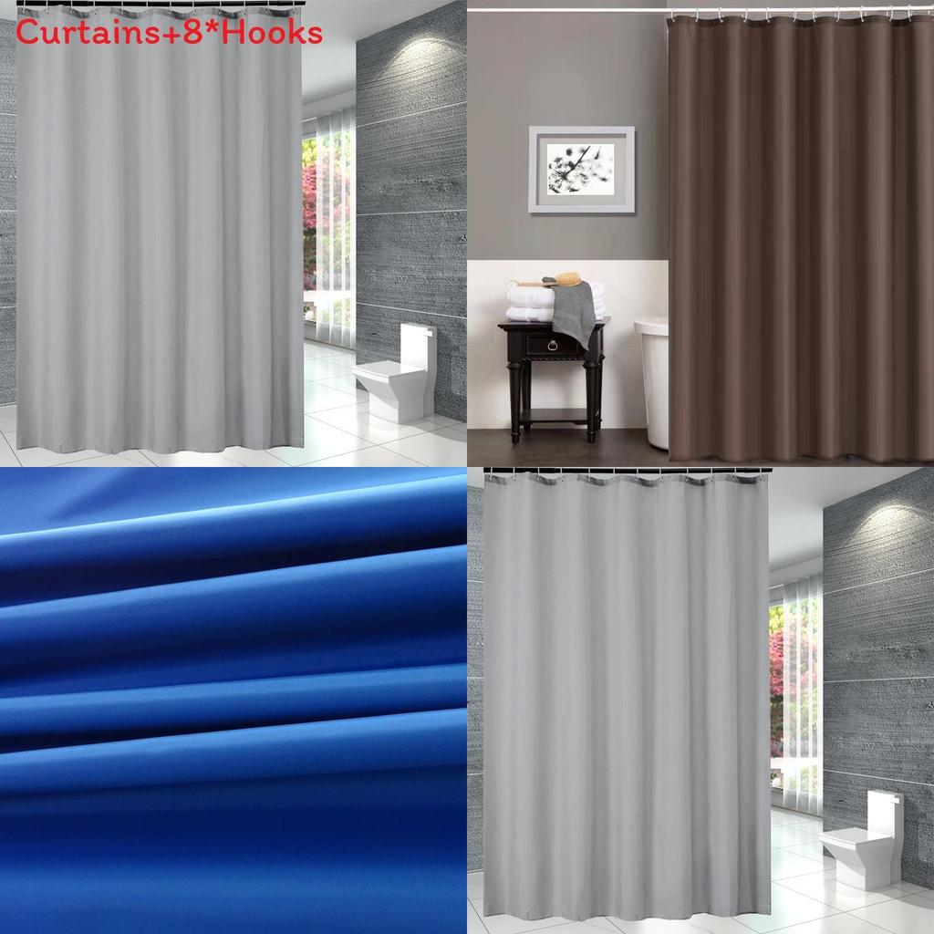 Soft Microfiber Fabric Shower Liner Waterproof Shower Curtain For Guest Rooms And Apartments