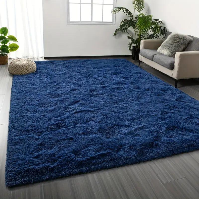 Luxury Square Fuzzy Rug Soft and Plush Anti-Slip Floor Mat for Living Room, Sofa, Bedroom, Wardrobe Room, Home Decoration