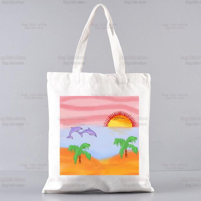 Un Verano Sin Ti музыкальный альбом модная холщовая сумка для женщин и девочек простая большая сумка через плечо сумка-тоут многоразовая студенческая сумка для книг 2426cm 637₽